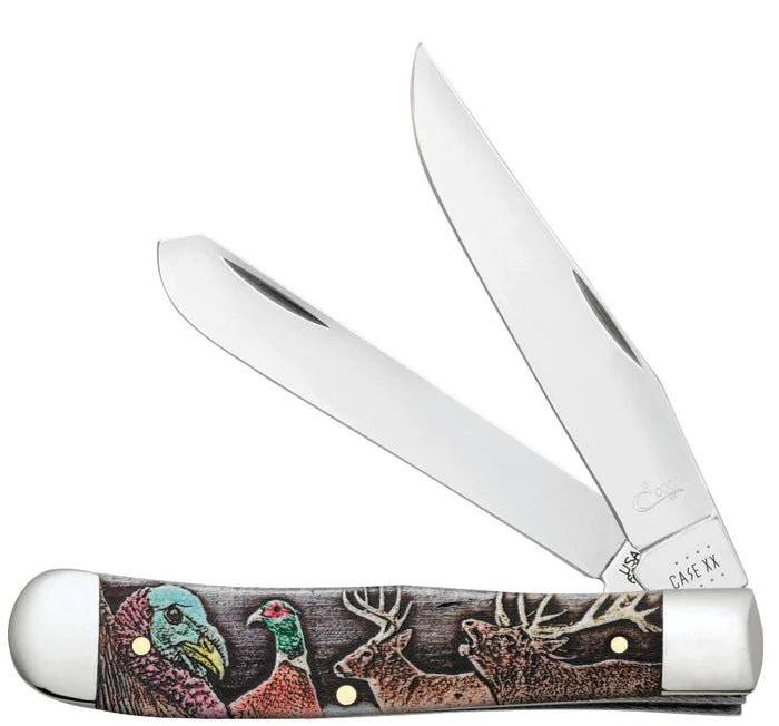 Load image into Gallery viewer, Case Wild Game Series Gift Set Embellished Smooth Natural Bone Trapper (60585)
