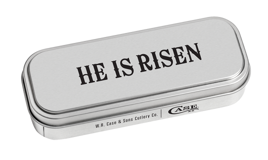 Case 2023 Easter Natural Bone Trapper "He Is Risen" in Gift Tin (10622)