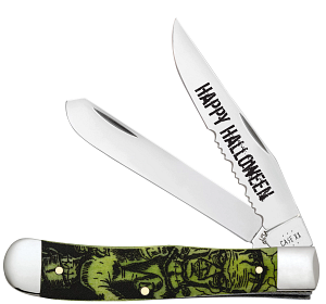 Case 2023 Halloween Smooth Lime Green Bone Trapper (10624)