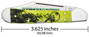 Cargue la imagen en el visor de la galería, Case 2024 Halloween Lime Green Smooth Mini CopperLock (10632)
