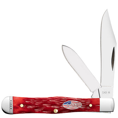 Case Jigged Dark Red Bone Small Swell Center Jack Stars & Stripes Shield (10733) - DISCONTINUED