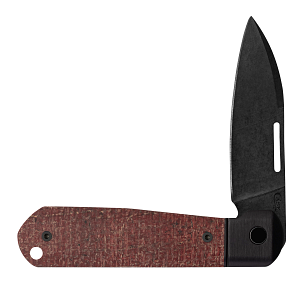 Load image into Gallery viewer, Case Revoindie Black Anodized Aluminum Dark Red Burlap Micarta® Highbanks™ (10768)
