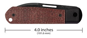 Load image into Gallery viewer, Case Revoindie Black Anodized Aluminum Dark Red Burlap Micarta® Highbanks™ (10768)
