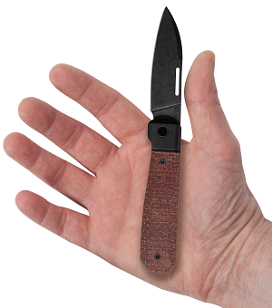 Load image into Gallery viewer, Case Revoindie Black Anodized Aluminum Dark Red Burlap Micarta® Highbanks™ (10768)
