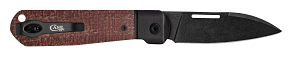 Load image into Gallery viewer, Case Revoindie Black Anodized Aluminum Dark Red Burlap Micarta® Highbanks™ (10768)
