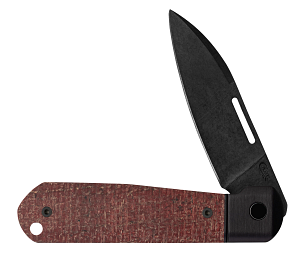 Load image into Gallery viewer, Case Revoindie Black Anodized Aluminum Dark Red Burlap Micarta® Highbanks™ (10768)
