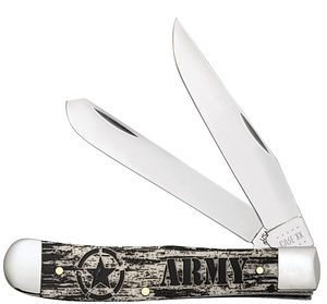 Case U.S. Army Smooth Natural Bone Trapper (15032)