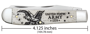 Case U.S. Army Embellished Smooth Natural Bone Trapper (15034)