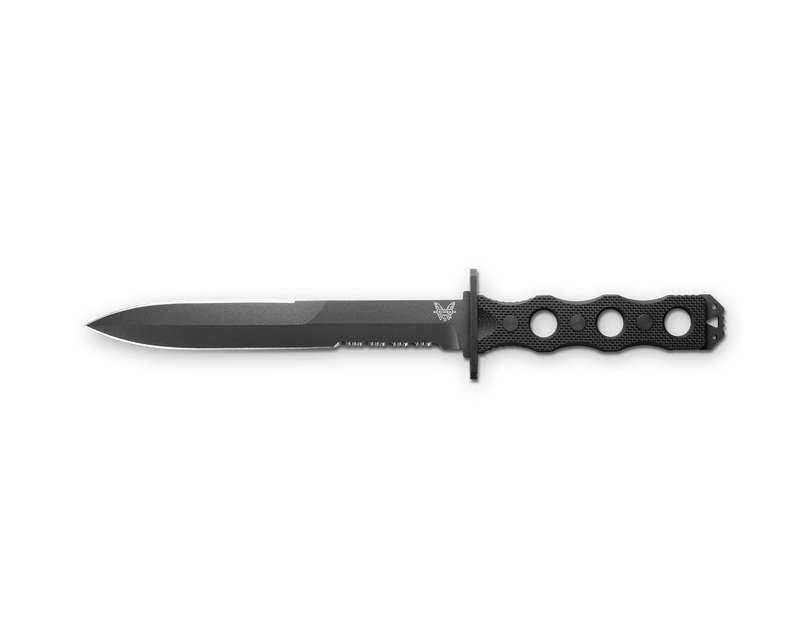 Cargue la imagen en el visor de la galería, Benchmade SOCP® Fixed Blade Serrated Dagger Black G10 (185SBK)
