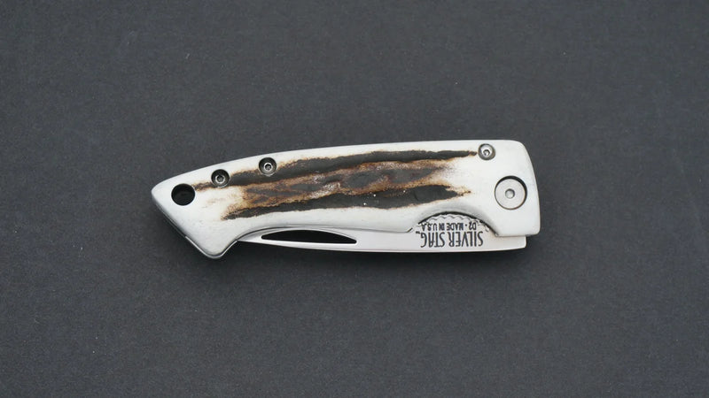 Load image into Gallery viewer, Silver Stag Liner Lock Cub with Leather Sheath (FLLC2.5)
