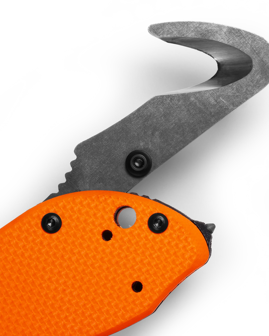 Benchmade Triage® AXIS Lock Orange G10 Opposing Bevel w/ Rescue Hook Serrated (916SBK-ORG) - DISCONTINUED