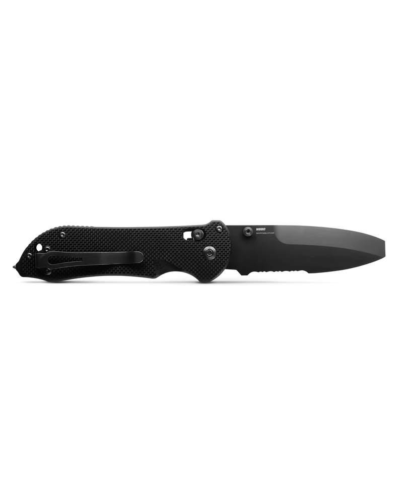Cargue la imagen en el visor de la galería, Benchmade Triage® AXIS Lock Black G10 Opposing Bevel w/ Rescue Hook Serrated (916SBK)
