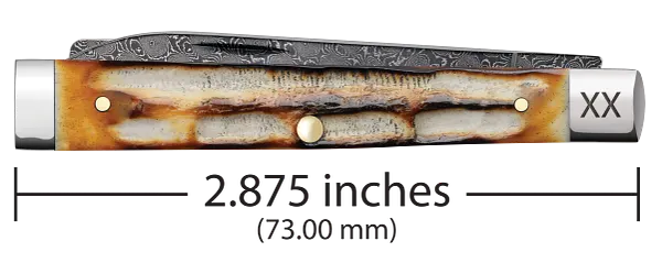 Cargue la imagen en el visor de la galería, Case Burnt Natural Bone Deep Canyon Jig Baby Doc, Carbon Steel Damascus (27234)
