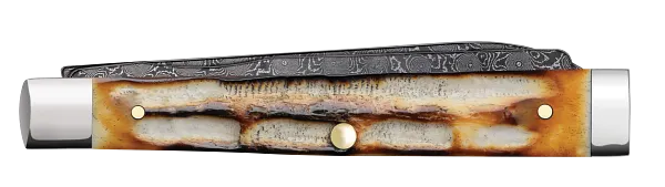 Cargue la imagen en el visor de la galería, Case Burnt Natural Bone Deep Canyon Jig Baby Doc, Carbon Steel Damascus (27234)
