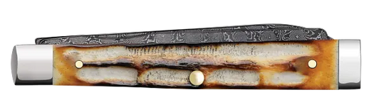 Case Burnt Natural Bone Deep Canyon Jig Baby Doc, Carbon Steel Damascus (27234)