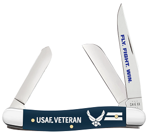 Cargue la imagen en el visor de la galería, Case USAF Navy Blue Synthetic Smooth Medium Stockman (32408)
