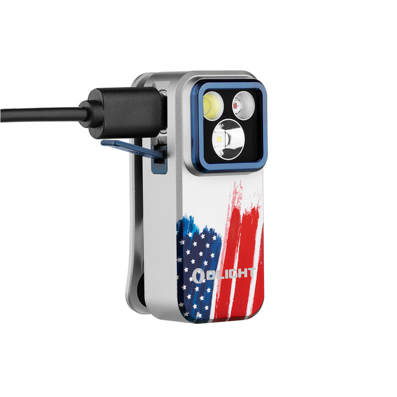 Cargue la imagen en el visor de la galería, Olight Oclip Pro Clip-On Flashlight, Stars &amp; Stripes Edition
