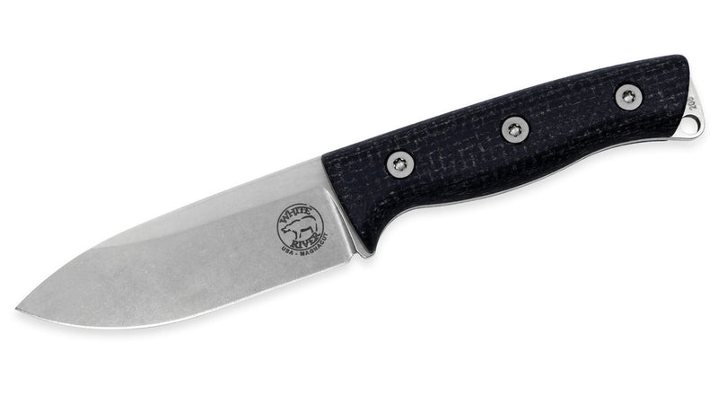 Load image into Gallery viewer, White River Ursus Cub, Black Burlap Micarta, Magnacut (WRUR35-BBL)
