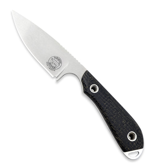 White River M1 Caper™ Black Burlap Micarta, MagnaCut (WRM1-BBL-MAG)