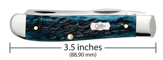 Case Pocket Worn® Mediterranean Blue Bone Peach Seed Jig Mini Trapper (51852)