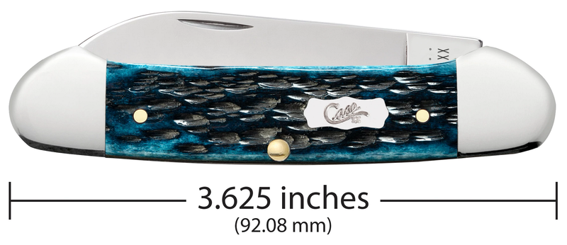 Load image into Gallery viewer, Case Pocket Worn® Peach Seed Jig Mediterranean Blue Bone Canoe (51853)
