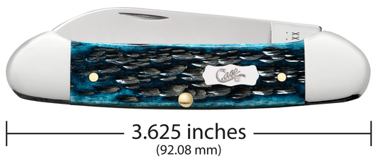 Case Pocket Worn® Peach Seed Jig Mediterranean Blue Bone Canoe (51853)