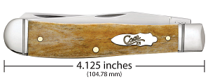 Load image into Gallery viewer, Case Smooth Antique Bone Trapper, Fluted Bolsters (58182)
