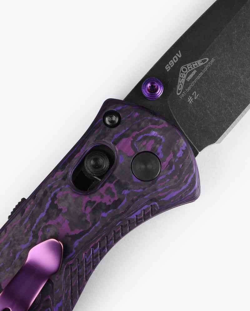 Cargue la imagen en el visor de la galería, Benchmade Mini Barrage® Gold Class AXIS® Assist FatCarbon® Purple Haze (585BK-251) - COMING SOON!!
