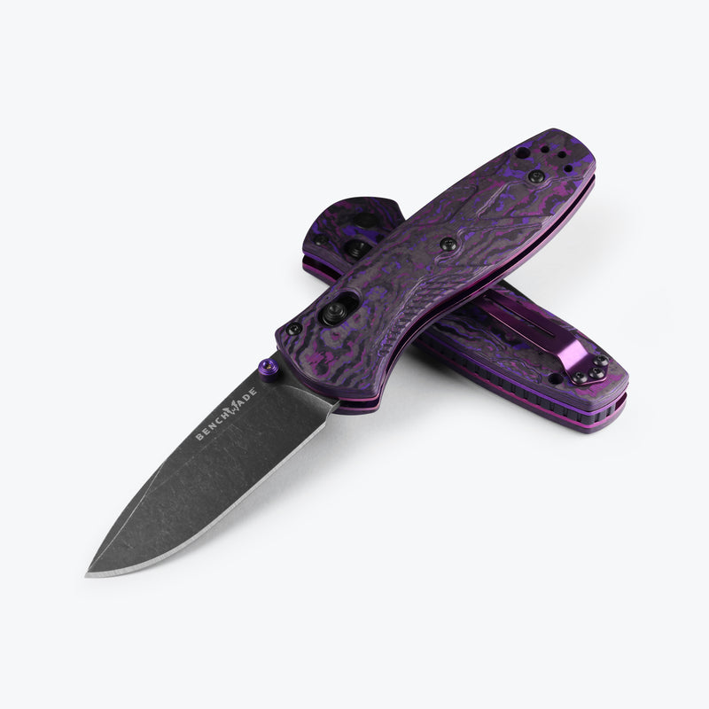 Cargue la imagen en el visor de la galería, Benchmade Mini Barrage® Gold Class AXIS® Assist FatCarbon® Purple Haze (585BK-251) - COMING SOON!!
