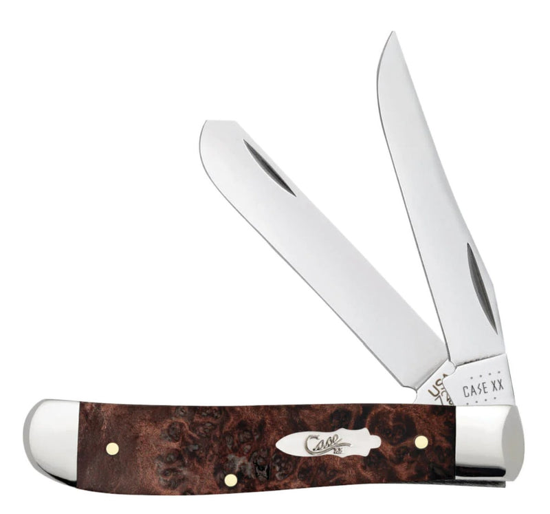 Load image into Gallery viewer, Case Smooth Brown Maple Burl Wood Mini Trapper (64062)
