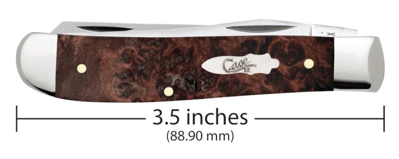 Load image into Gallery viewer, Case Brown Maple Burl Wood Mini Trapper (64062)
