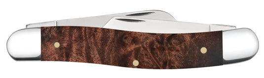 Case Smooth Brown Maple Burl Wood Stockman (64065)