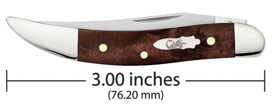 Case Smooth Brown Maple Burl Wood Small Texas Toothpick (64066)