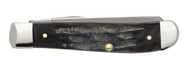 Load image into Gallery viewer, Case Black Jigged Buffalo Horn Mini Trapper (65016)
