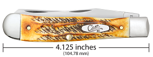 Case 6.5 BoneStag Jigged Trapper w/ Pocket Clip (65345)