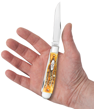 Load image into Gallery viewer, Case 6.5 BoneStag Jigged Trapper w/ Pocket Clip (65345)
