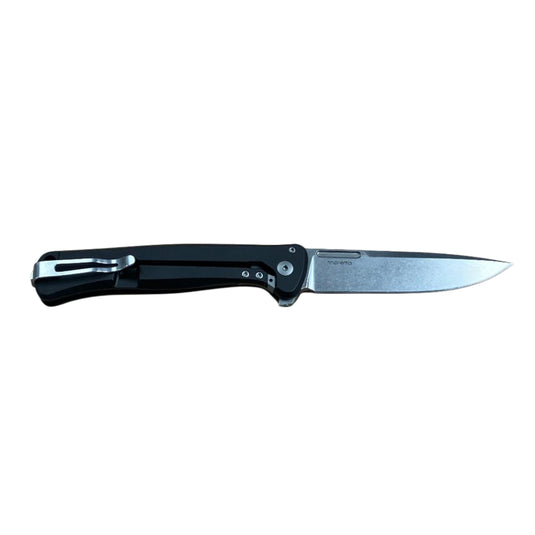 Santa Fe Stoneworks lionSTEEL® Skinny, Black Aluminum with Blue Mammoth Tooth Inlay, MagnaCut (SFLS2)