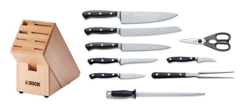 Load image into Gallery viewer, F. Dick Premier Plus Wooden Knife Block, 9 Pieces (8807000)
