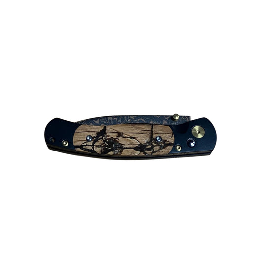 Santa Fe Stoneworks El Rey Damasteel Button Lock, Fossilized Mammoth Tusk (ERFMT)