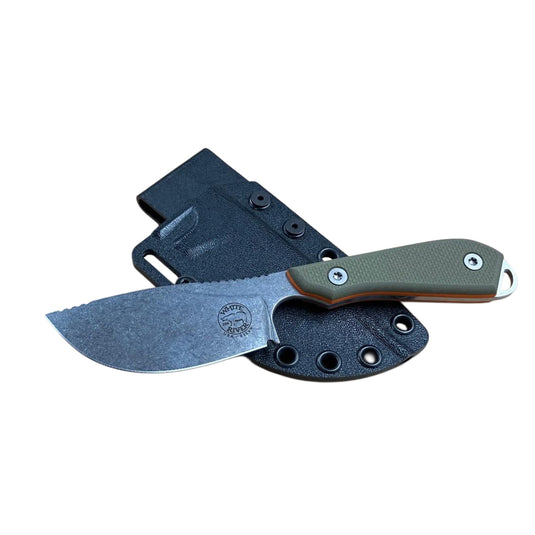 White River M1 Skinner, Green / Orange Textured G10 (WRM1-SKN-TGO)