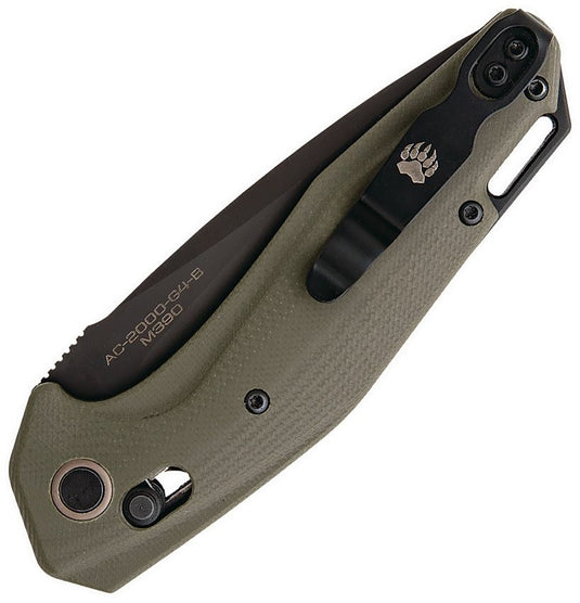 Bear & Son KATAKT™ I, OD Green G10, Slide Lock Auto, M390 (AC-2000-G4-B)