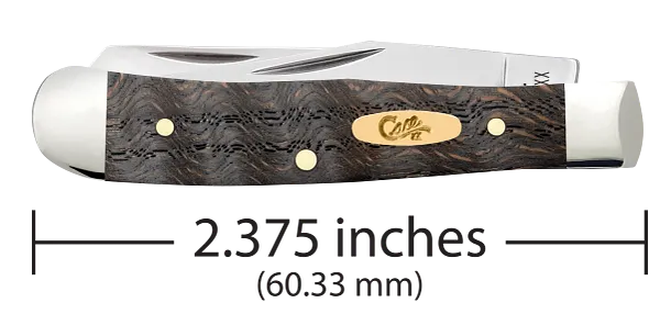 Cargue la imagen en el visor de la galería, Case Black Curly Oak Wood Smooth Tiny Trapper (14012)
