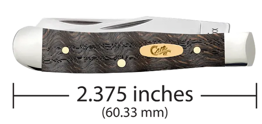 Case Black Curly Oak Wood Smooth Tiny Trapper (14012)
