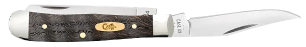 Cargue la imagen en el visor de la galería, Case Black Curly Oak Wood Smooth Tiny Trapper (14012)
