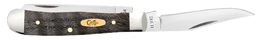 Case Black Curly Oak Wood Smooth Tiny Trapper (14012)