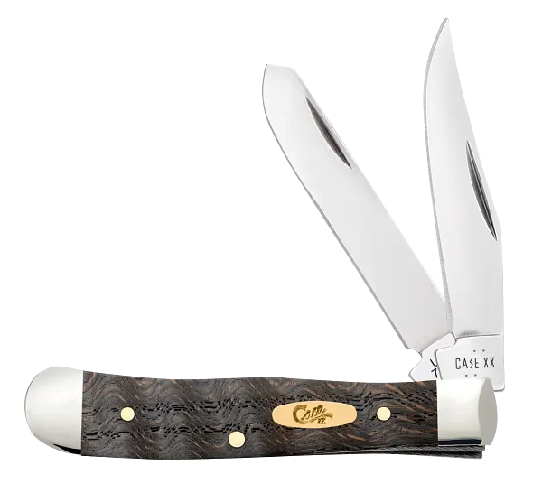 Cargue la imagen en el visor de la galería, Case Black Curly Oak Wood Smooth Tiny Trapper (14012)
