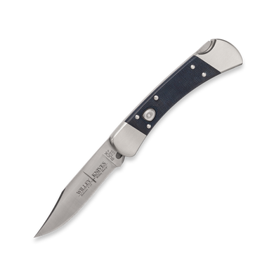 Willey Knives Custom Buck 110 Auto, Denim Micarta, Signed by CJ Buck!