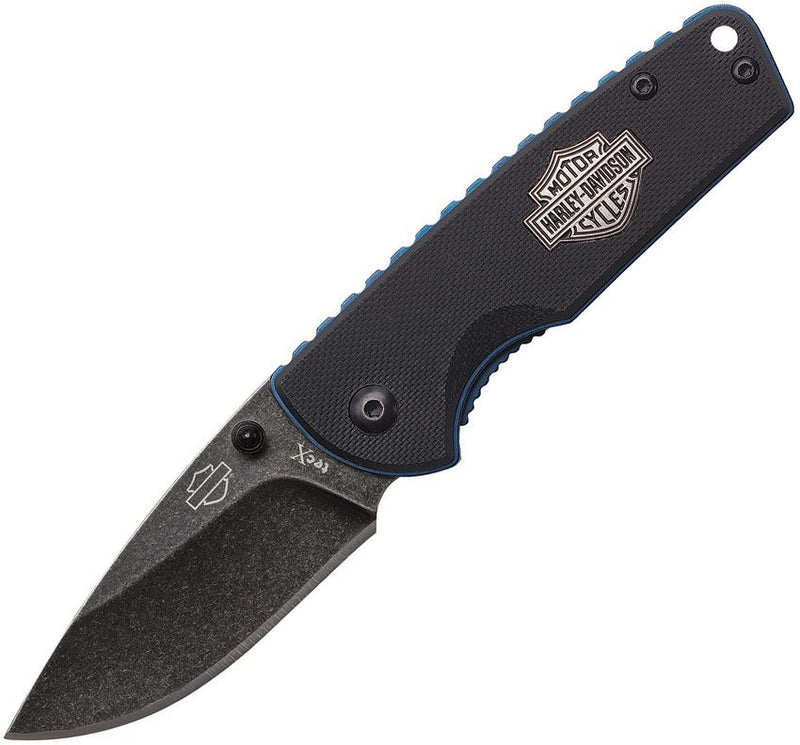 Cargue la imagen en el visor de la galería, Tec X® Harley-Davidson® TJ-1 LinerLock Black G10 (52161)
