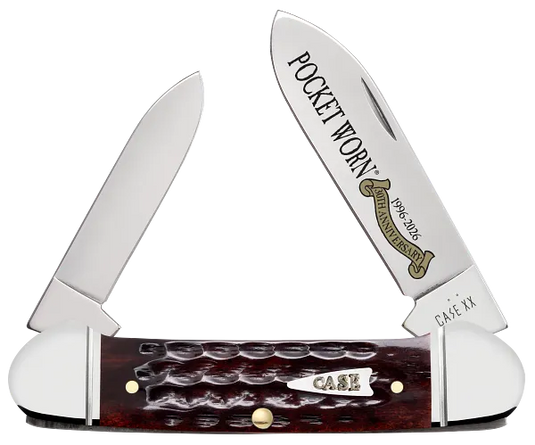 Case Pocket Worn® Corn Cob Jig Mahogany Bone Canoe, Fluted (55235)