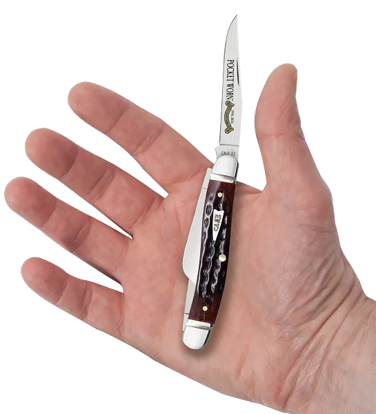 Cargue la imagen en el visor de la galería, Case Pocket Worn® Corn Cob Jig Mahogany Bone Medium Stockman, Fluted (55232)
